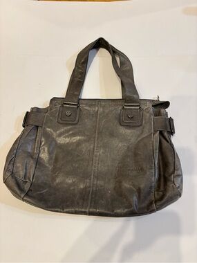 Grey Leather Rudsak Tote Bag with Dual Handles